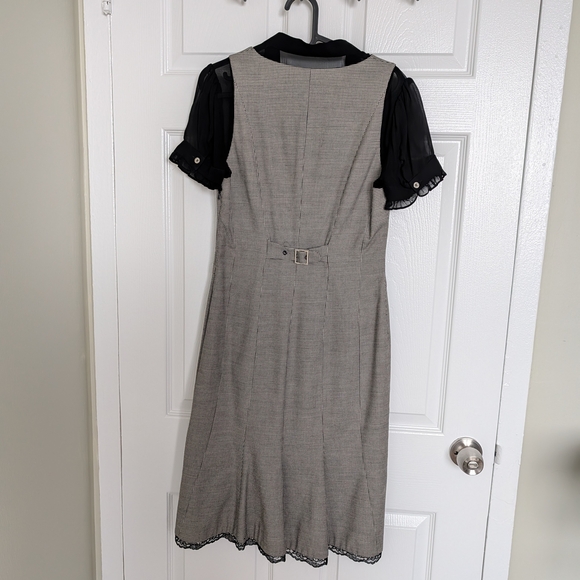 Karen Millen Black and Gray Midi Dress - Picture 3 of 5